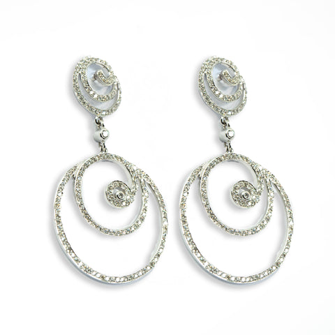 Double Coiled Diamond Earrings - Shami Jewelry