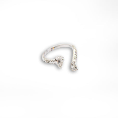 Open Ring with Pear-Shaped Diamonds - Shami Jewelry