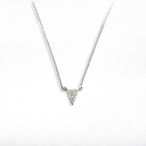 Triangular Pendant with White Diamonds - Shami Jewelry