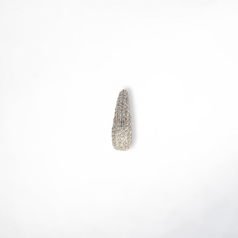 Tusk-Shaped Single Earring with White Diamonds - Shami Jewelry