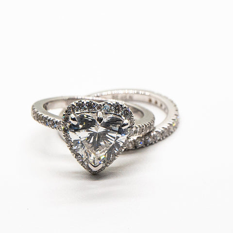 Stackable White Diamond Heart Ring - Shami Jewelry