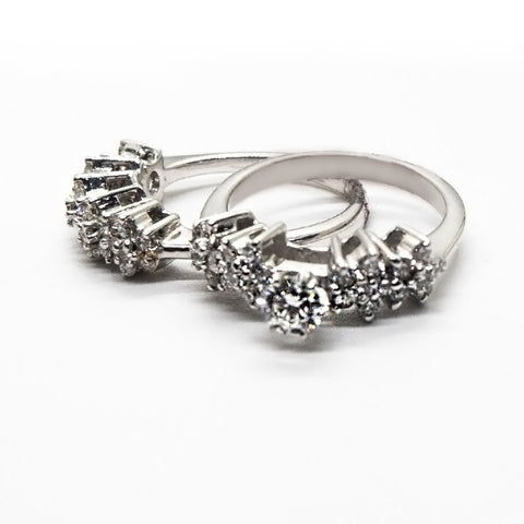 White Diamond Twin Rings - Shami Jewelry