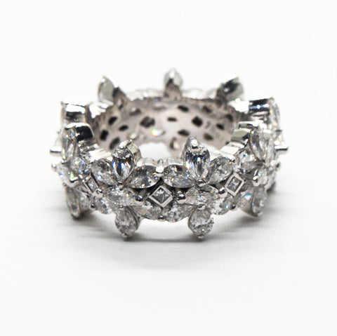 Motifs of White Diamonds Ring - Shami Jewelry