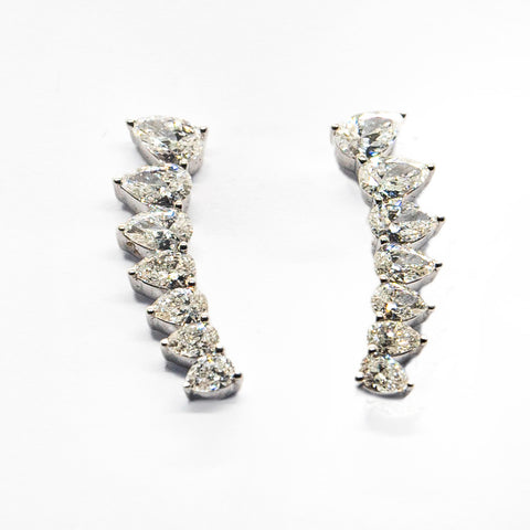 White Diamond Wing Earrings - Shami Jewelry