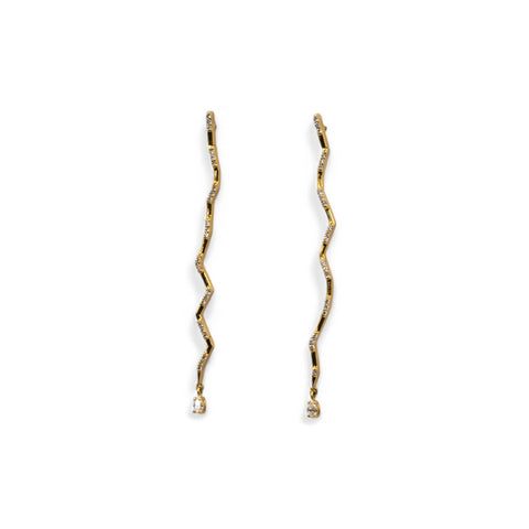 Yellow Gold Earrings with Diamond