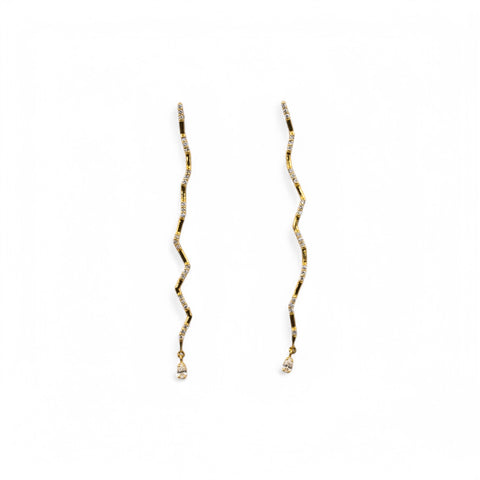 Yellow Gold Earrings with Diamond