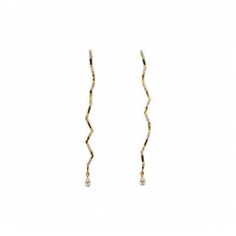 Yellow Gold Earrings with Diamond