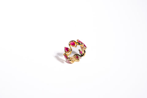 Amore Ruby Heart line Ring
