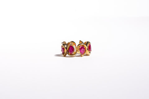 Amore Ruby Heart line Ring