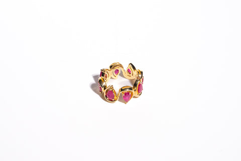 Amore Ruby Heart line Ring