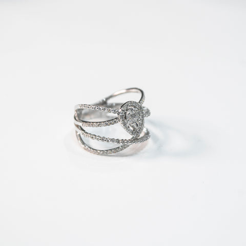 Crossovers with Pear-Shaped Diamond Ring