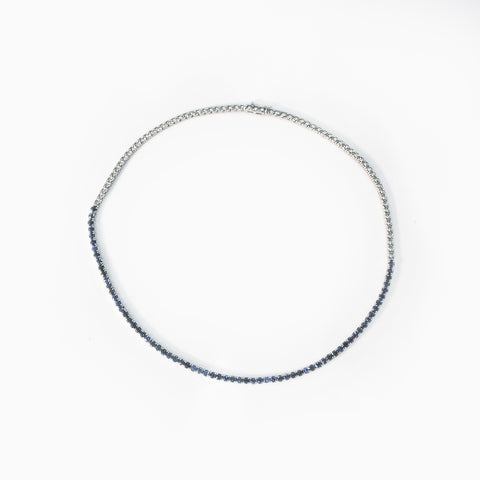 Hues of Sapphire Tennis Necklace