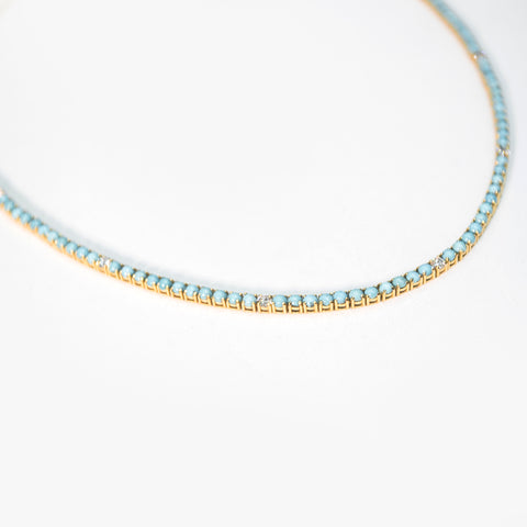 Hues of Turquoise Tennis Necklace
