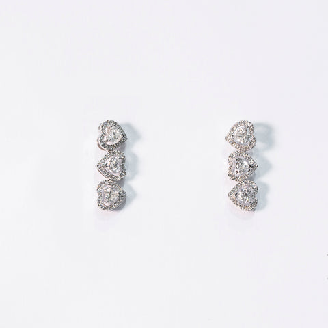 Little Heart-Shaped Diamond Earrings
