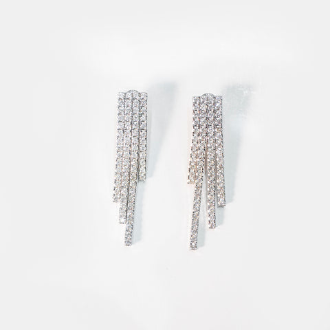 Strands of White Diamond Earrings