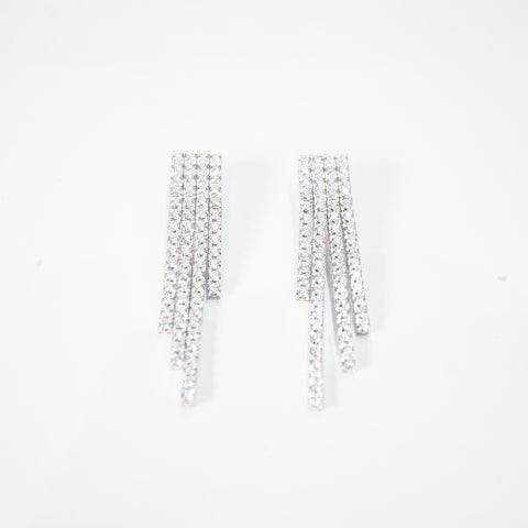Strands of White Diamond Earrings