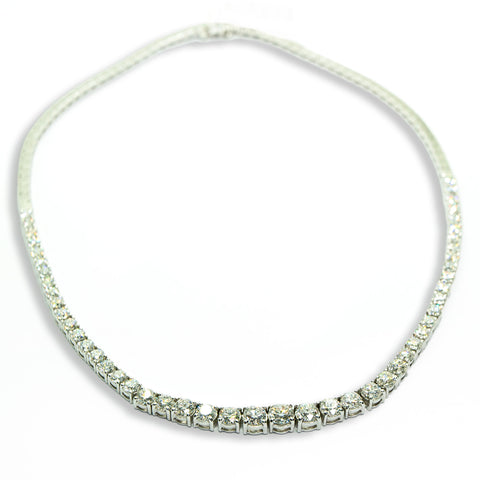 Princess-Cut Diamonds in White Gold Necklace - Shami Jewelry