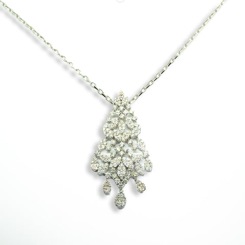 White Diamonds in Chandelier Necklace - Shami Jewelry