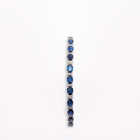 Oval-Shaped Sapphire & White Diamonds Bracelet - Shami Jewelry