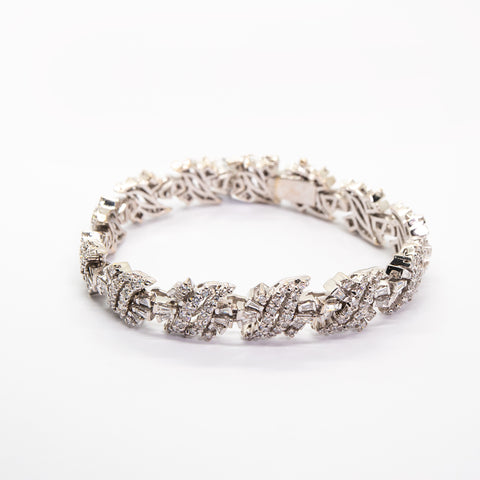 White Diamond Cluster Bracelet - Shami Jewelry
