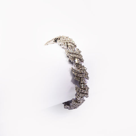White Diamond Cluster Bracelet - Shami Jewelry
