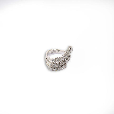 Clustered Waves Diamond Ring - Shami Jewelry