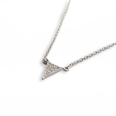 Triangular Pendant with White Diamonds - Shami Jewelry