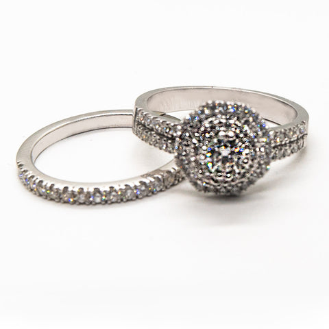 Stackable Halo White Diamond Ring - Shami Jewelry