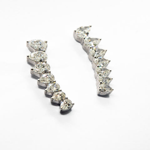White Diamond Wing Earrings - Shami Jewelry